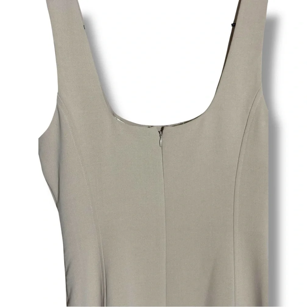 Joie Cream Sleeveless A-Line Square Neck Soft Fit & Flare Midi Dress - Picture 15 of 15
